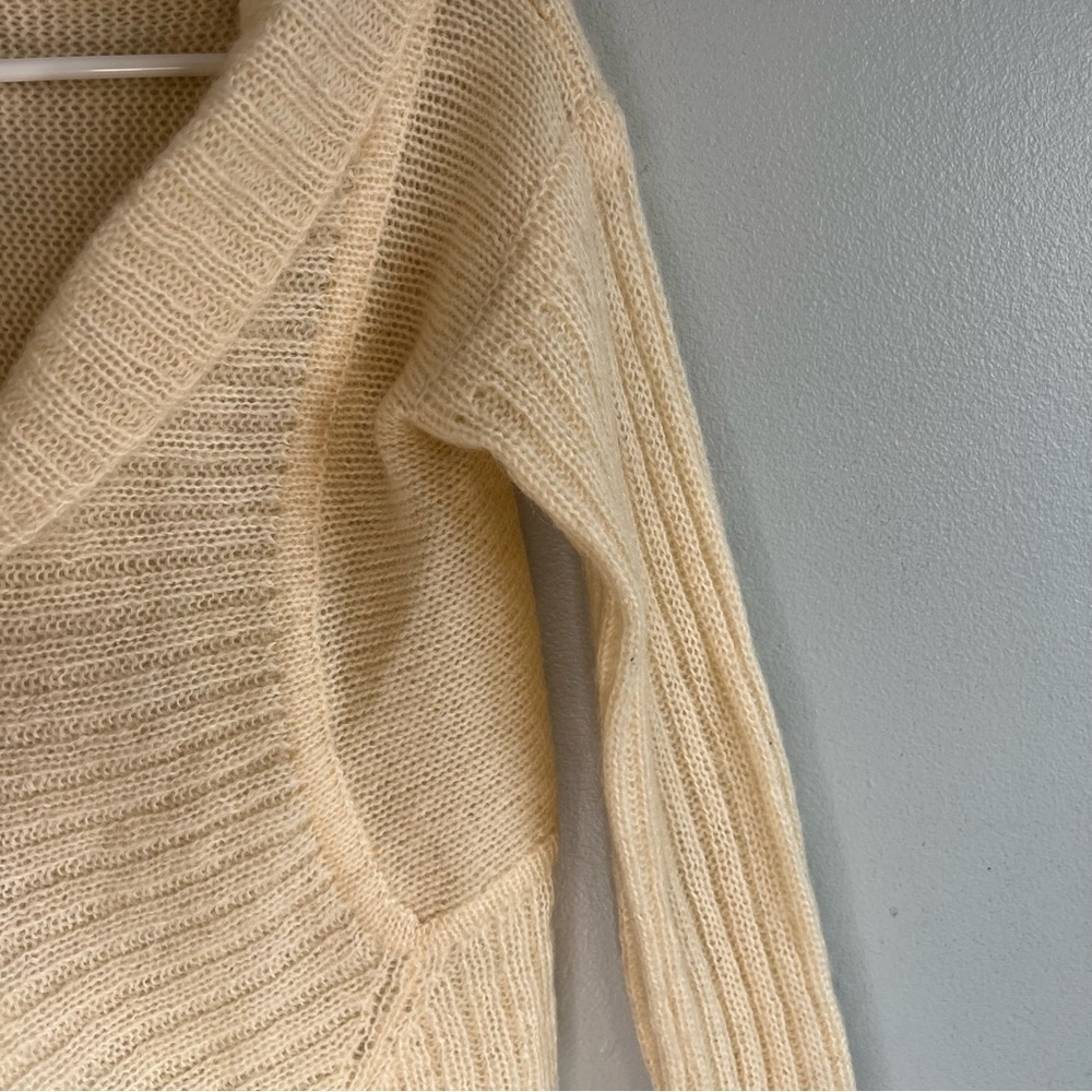 Free People Womens Mohair Blend Open Cardigan Cropped Cream Sz S Cottagecore - Picture 7 of 13